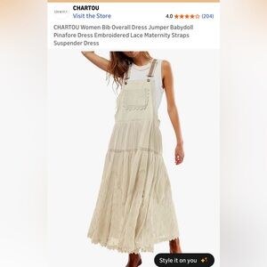 **SOLD** Light Cream colored overall dress